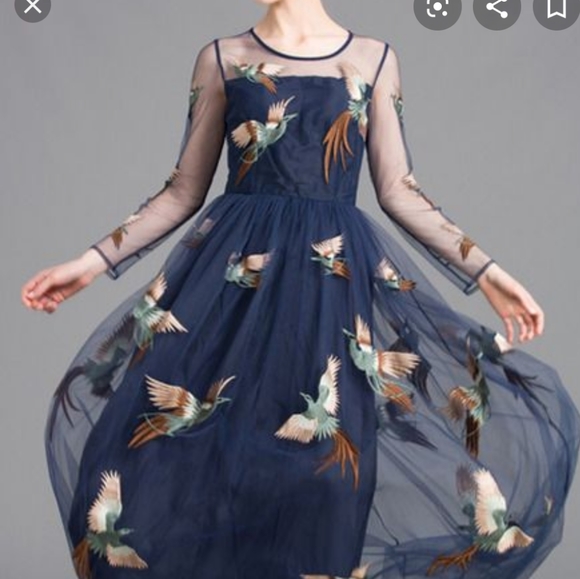 shein bird dress